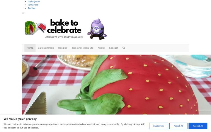 Screenshot of baketocelebrate.com