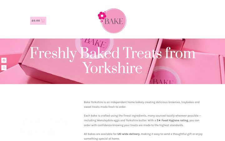 Captură de ecran a bakeyorkshire.co.uk