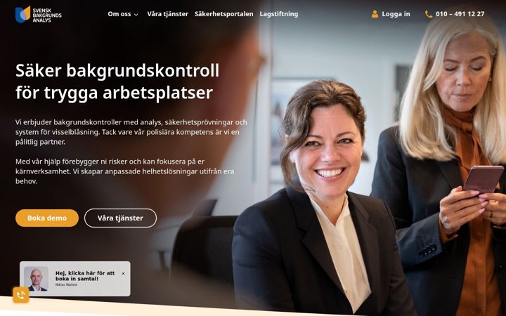 Screenshot of bakgrundsanalys.se