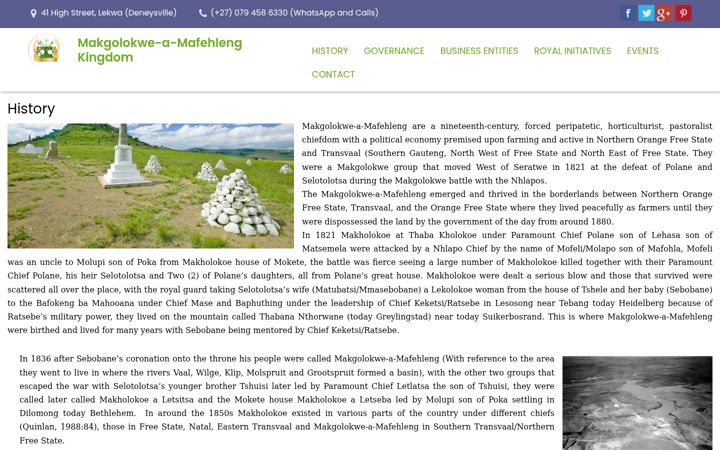 Screenshot of bakholokoe.co.za