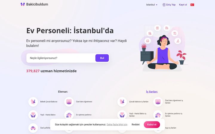 Screenshot of bakicibuldum.com