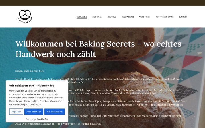 Screenshot of baking-secrets.com