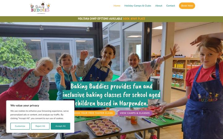 Screenshot of bakingbuddiesfun.co.uk