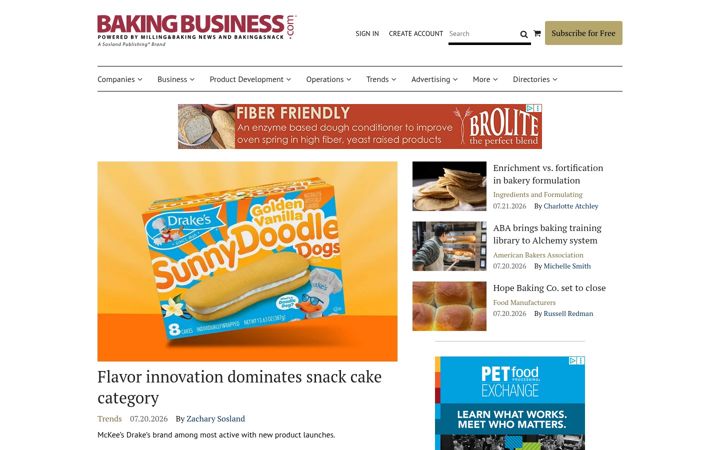 Screenshot ta' bakingbusiness.com
