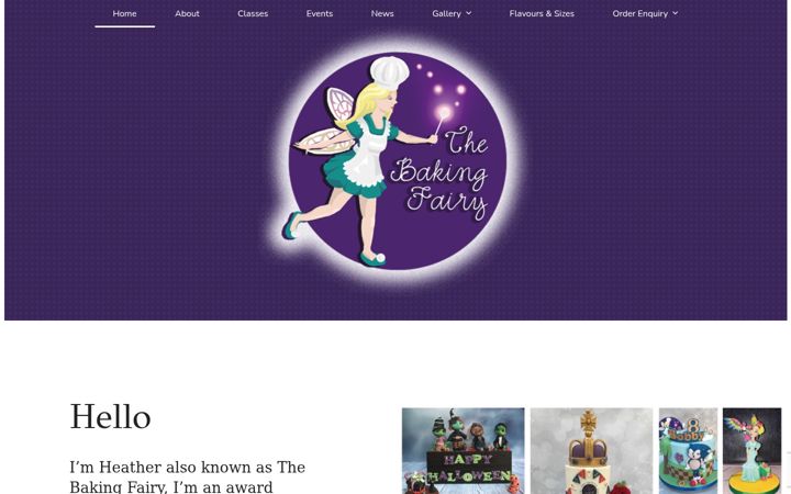 Screenshot of bakingfairy.co.uk