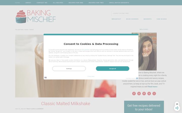 Screenshot of bakingmischief.com