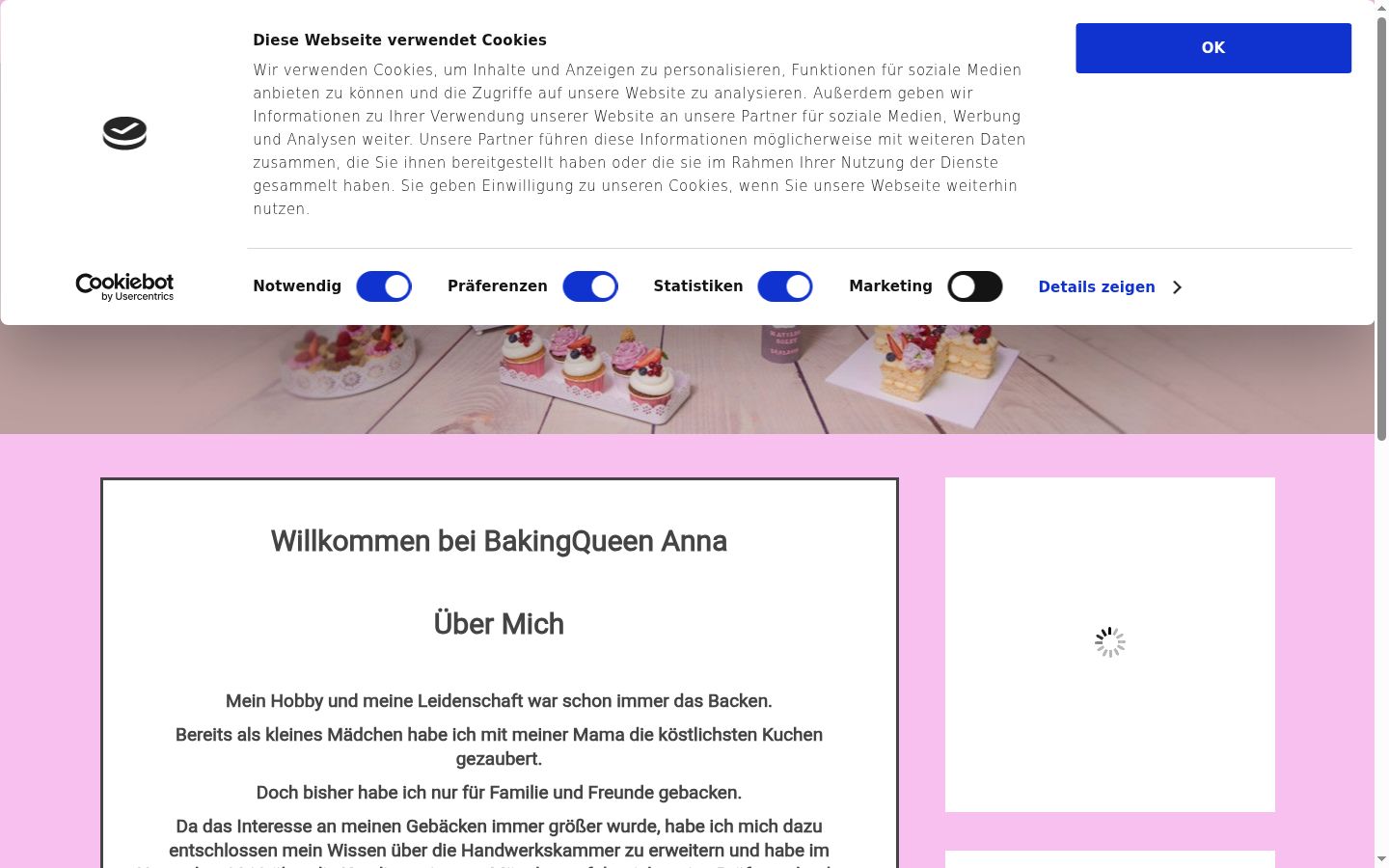 Screenshot of the consent banner shown before any interaction