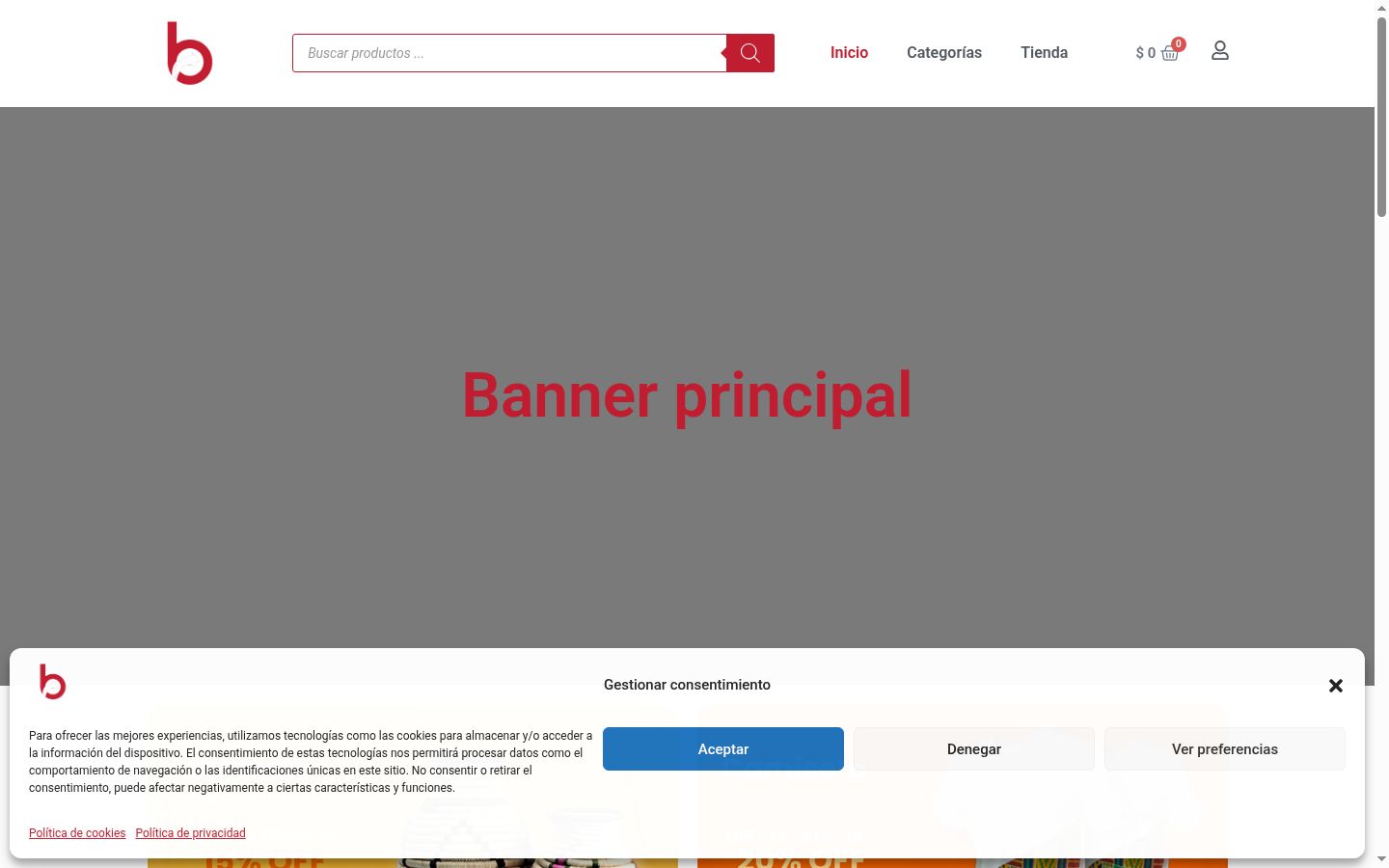 Screenshot tal-banner tal-kunsens muri qabel kwalunkwe interazzjoni