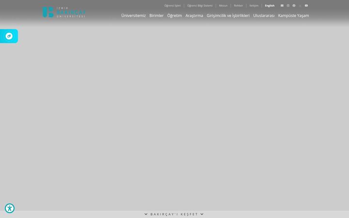 Screenshot of bakircay.edu.tr