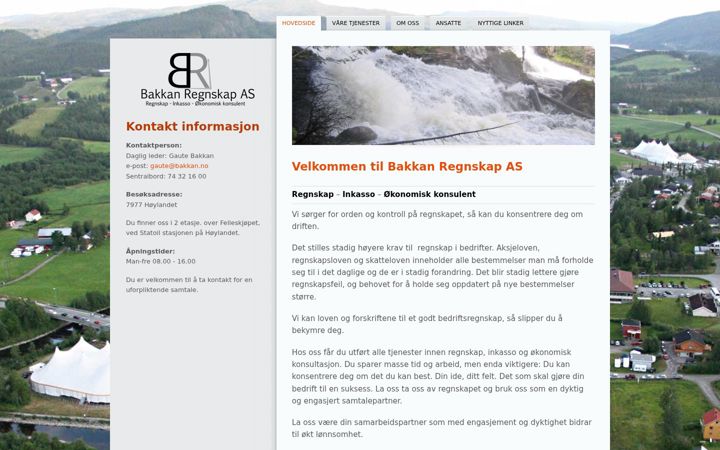 Screenshot of bakkan.no
