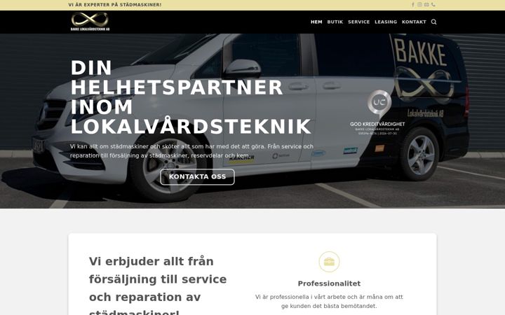 Screenshot of bakkefast.se
