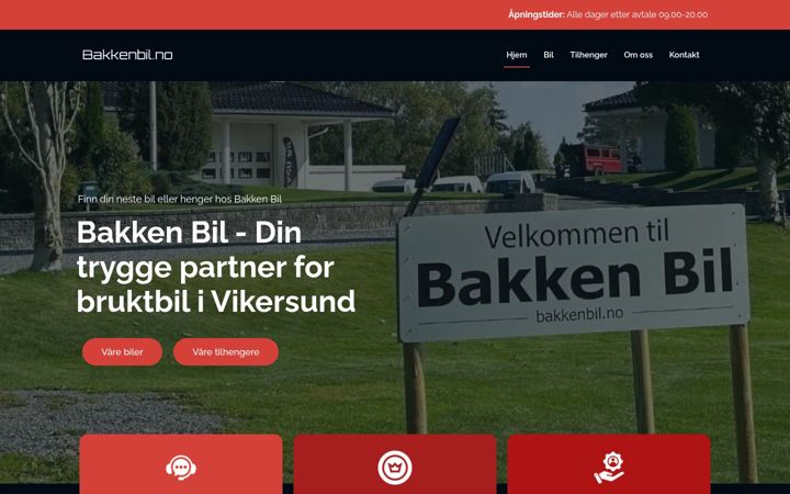 Screenshot of bakkenbil.no