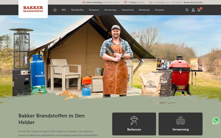 Capture d'écran de bakkerbrandstoffen.nl