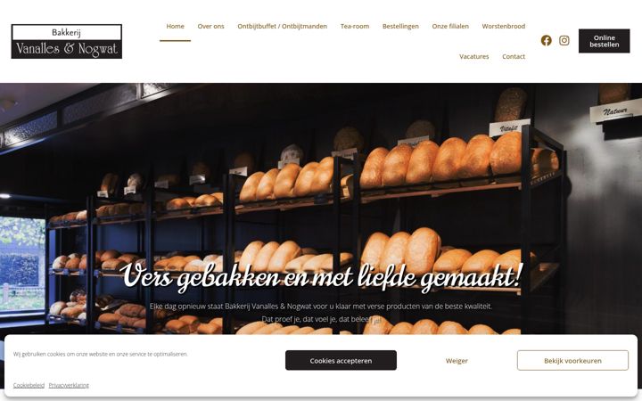 Screenshot of bakkerij-vaneynde.be