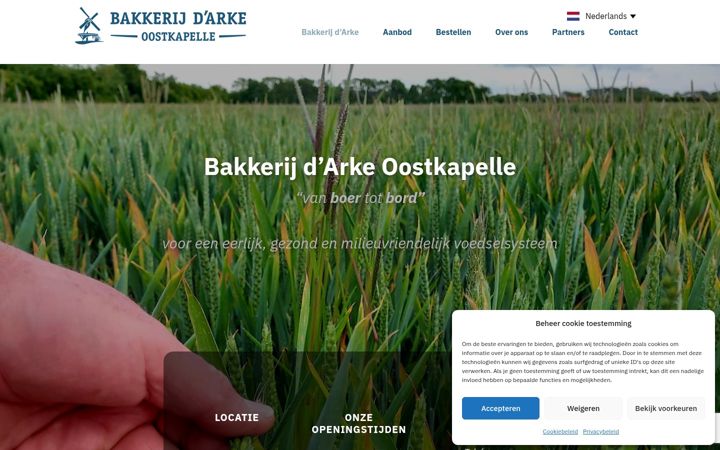 Screenshot of bakkerijdarke.nl