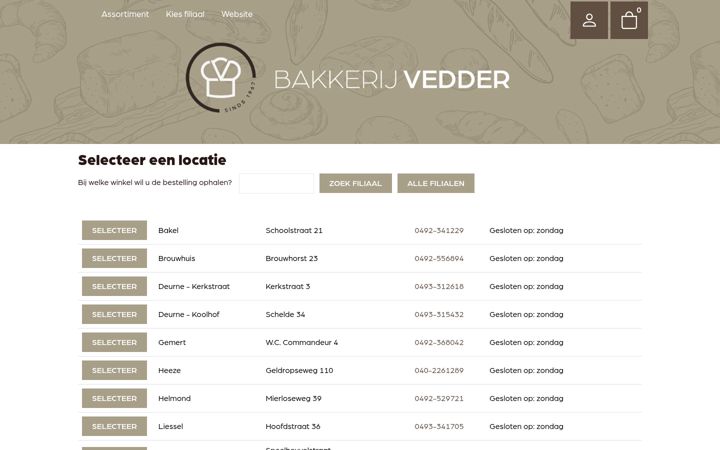 Screenshot of bakkerijdegen.nl