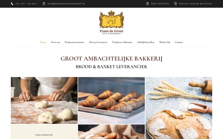 Screenshot of bakkerijfransdegroot.nl