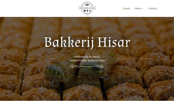 Screenshot of bakkerijhisar.nl