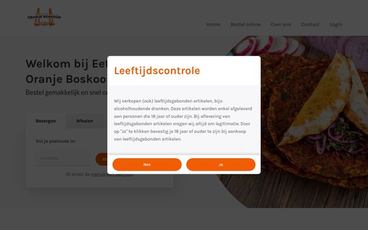 Capture d'écran de bakkerijoranje.nl