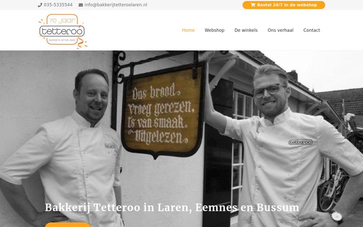 Skærmbillede af bakkerijtetteroolaren.nl