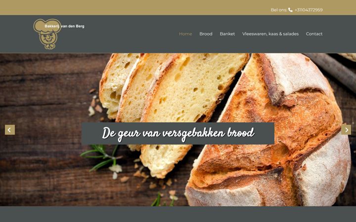 Screenshot of bakkerijvandenberg.com