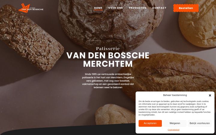 Екранна снимка на bakkerijvandenbossche.be