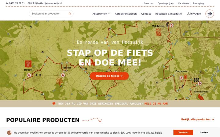 Capture d'écran de bakkerijvanheeswijk.nl