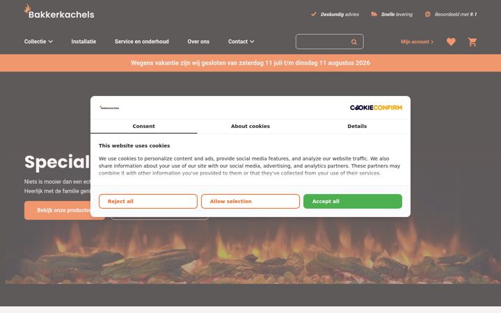 Screenshot of bakkerkachels.nl