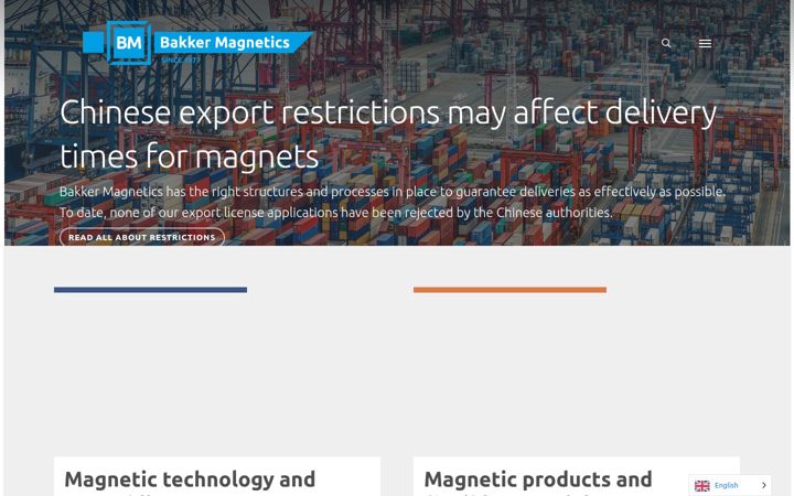Screenshot of bakkermagnetics.com