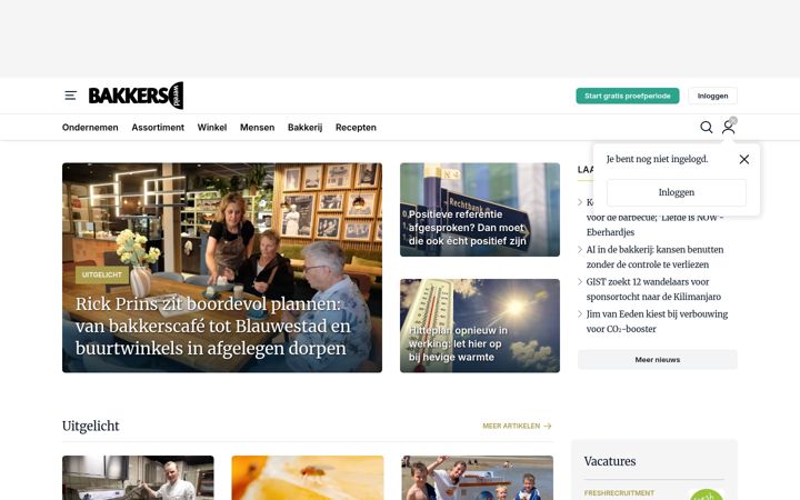 Screenshot of bakkerswereld.nl