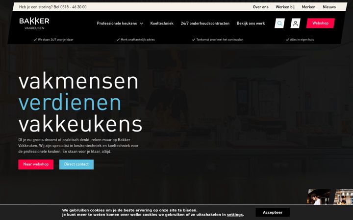 Screenshot of bakkervakkeuken.nl