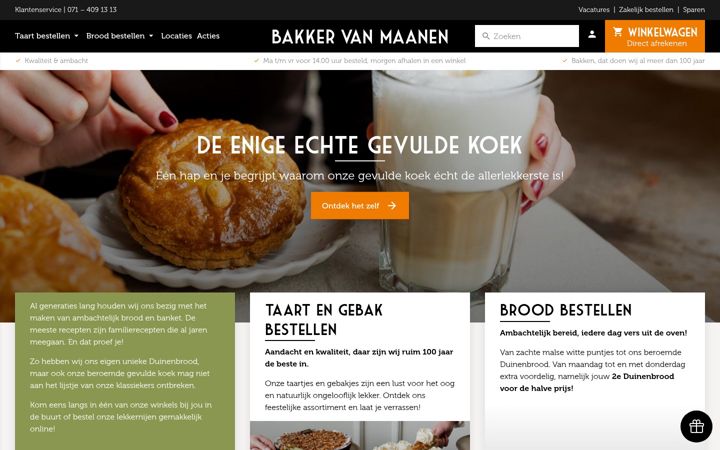Captura de pantalla de bakkervanmaanen.nl