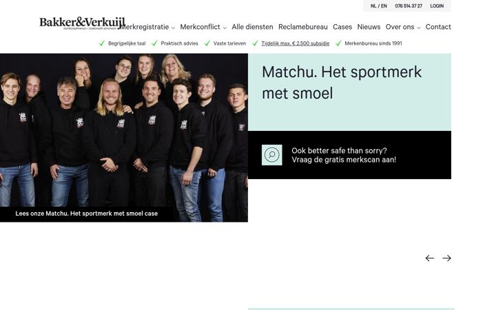Screenshot of bakkerverkuijl.nl