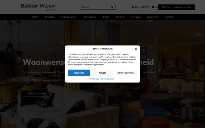 Screenshot of bakkerwonen.nl