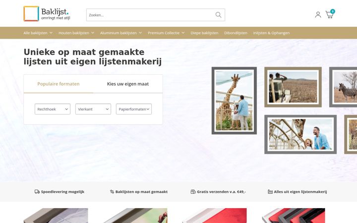 Screenshot of baklijst.nl