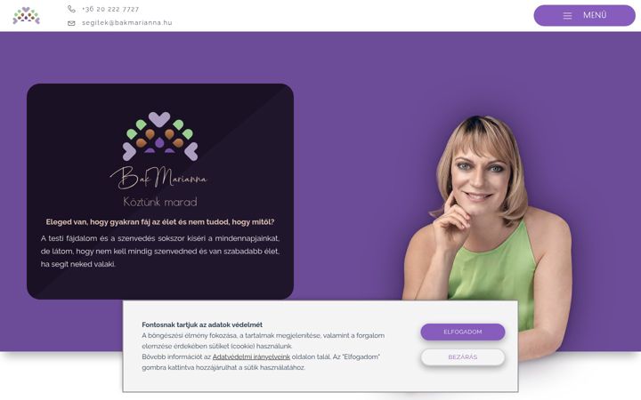 Screenshot of bakmarianna.hu