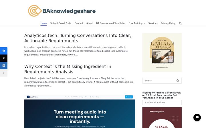 Screenshot of baknowledgeshare.com
