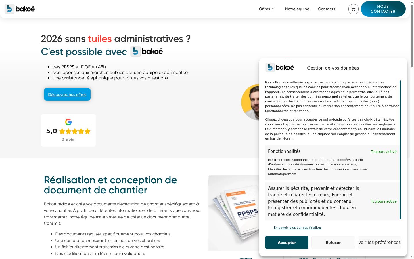 Captura de ecrã do banner de consentimento apresentado antes de qualquer interação