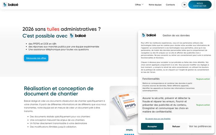 Captura de pantalla de bakoe.fr
