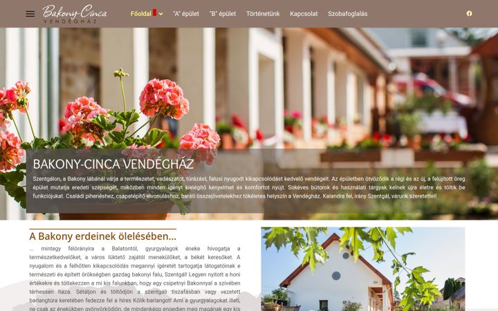 Screenshot of bakonycinca.hu
