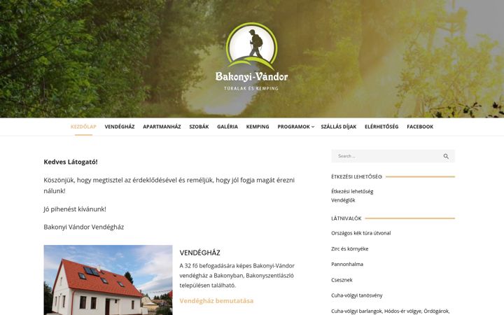 Screenshot of bakonyivandor.hu
