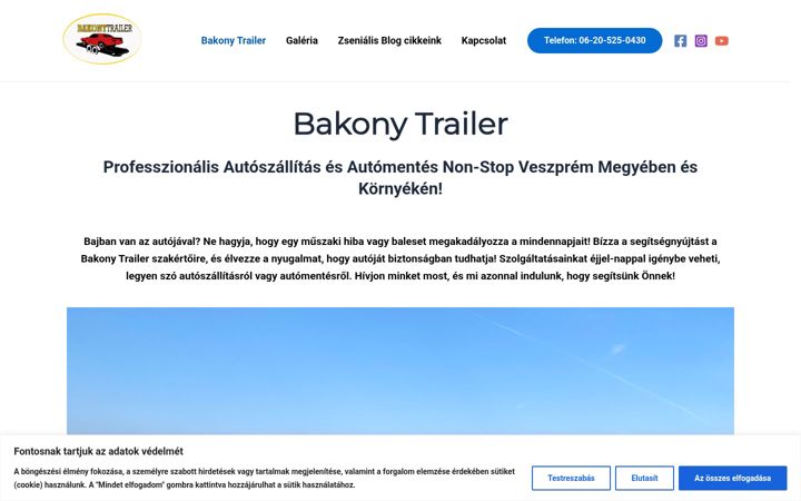 Screenshot of bakonytrailer.hu