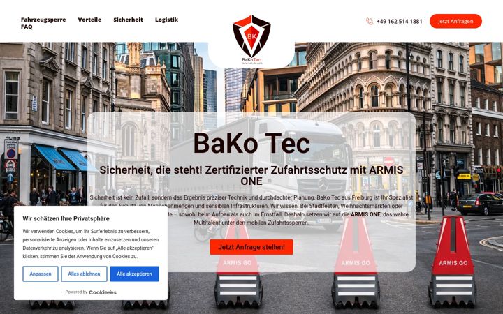 Screenshot of bakotec.com