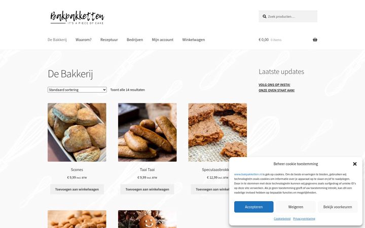 Screenshot of bakpakketten.nl