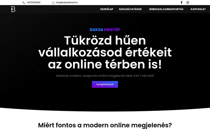 Screenshot of baksakristof.hu