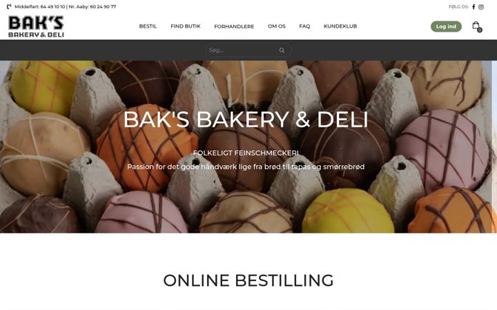 Screenshot of baksbakerydeli.dk