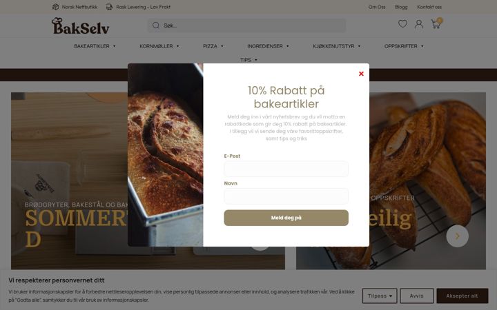 Screenshot von bakselv.no