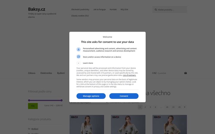 Screenshot of baksy.cz