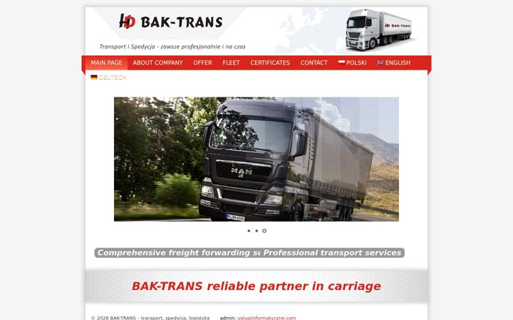 Screenshot of baktrans.pl