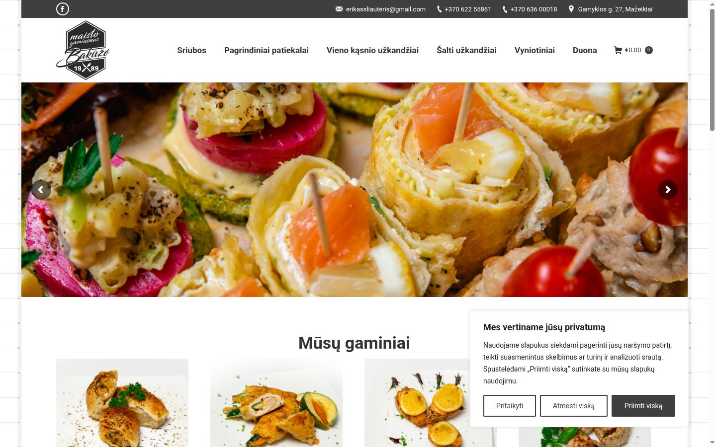 Ekrānuzņēmums ar piekrišanas baneri, kas tika rādīts pirms jebkādas mijiedarbības